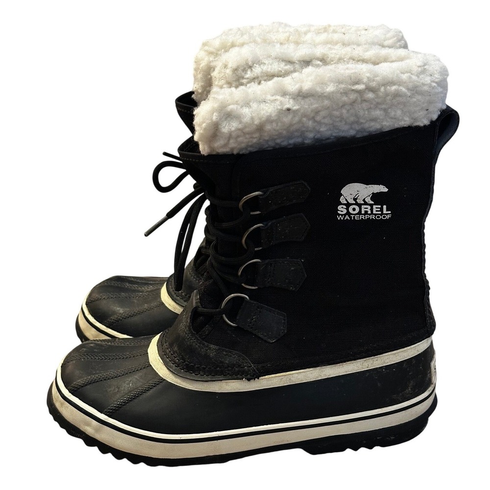 Sorel Black White Winter Carnival Boots Women's 9